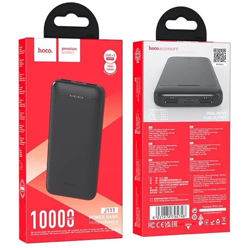 Внешний аккумулятор Hoco Power Bank 10000 mAh J111 Smart Charge Black (P): Производитель HOCO