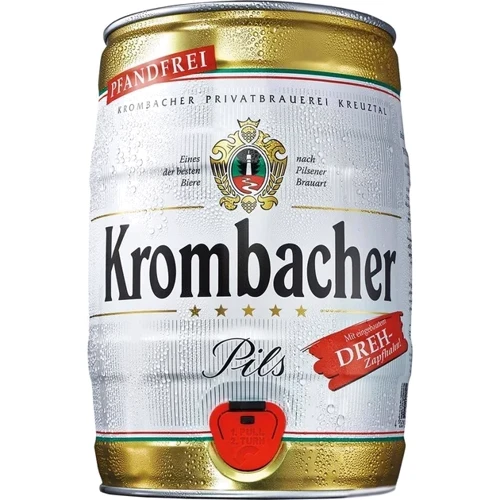 Пиво Krombacher Pils светлое фильтрованное 4.8% 5 л (PLS_4008287943412)