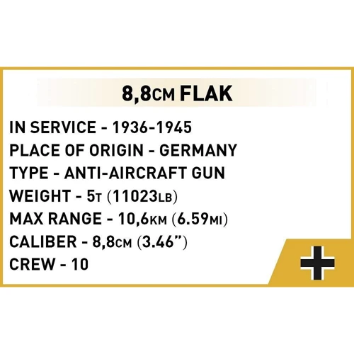 Конструктор COBI Company of Heroes 3 Зенітна гармата FlaK 88-мм, 225 деталей фото 6