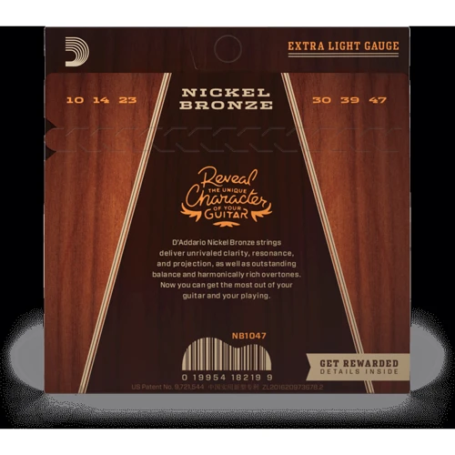 Струна для гитар Струны для акустической гитары D&ADDARIO NB1047: В комплекте Набор из 6 струн