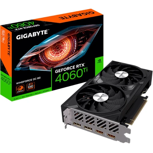 Видеокарта Gigabyte GeForce RTX 4060 Ti WINDFORCE OC 8G (GV-N406TWF2OC-8GD)