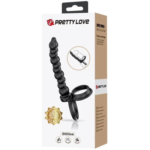 Кільце ерекційне з насадкою для анального сексу LYBAILE Pretty Love - Diilon Black (BI-210331)