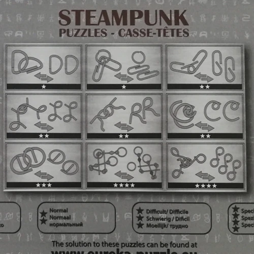 Набор головоломок 9 Steampunk Puzzles Gray set