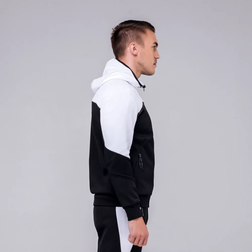 Спортивна толстовка Peak FWA01001-WHI 52 чорна з капюшоном на блискавці: Склад поліестер, бавовна