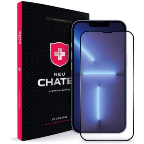 Защитное стекло для iPhone Chatel +NEU Corning Gorilla Glass Front Black for for iPhone 14 Plus / 13 Pro Max