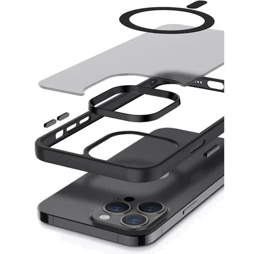 Чохол для iPhone Mobile Case TPU+PC Metal Buttons with MagSafe Colorful Black для iPhone 13 Pro Max: Матеріали поликарбонат и полиуретан