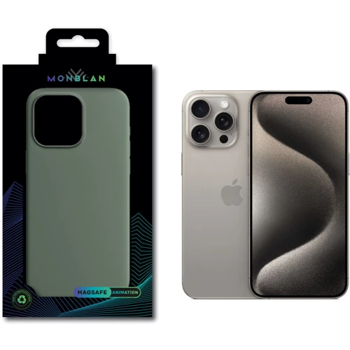 Чехол для iPhone Monblan Silicone Case MagSafe Cypress for iPhone 15 Pro: Цвет зеленый