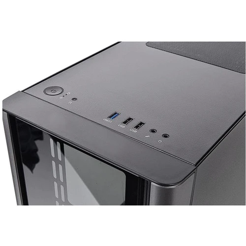 Корпус ThermalTake V150 TG (CA-1R1-00S1WN-00): Материал передней панели закалённое стекло и пластик