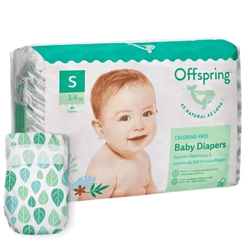Підгузки Offspring, Листочки, розмір S (DP-OI-FAT-S48P-LEA)