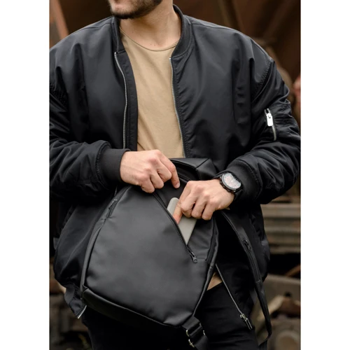 Сумка-слінг Sambag Brooklyn чорна (83311001): Фактура Матовая, Гладкая