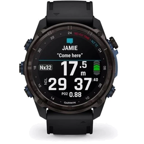 Смарт-часы Garmin Descent Mk3i 51mm Carbon Grey DLC Titanium with Black Silicone Band and Descent T2 Transceiver (BNDL-DMK3-51CGDT2): Время работы до 25 дней