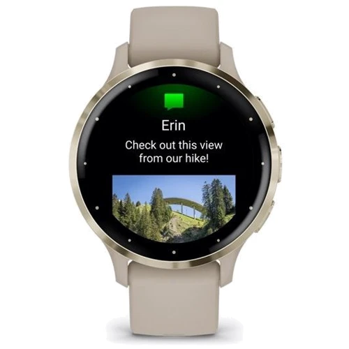 Смарт-часы Garmin Venu 3S Soft Gold Stainless Steel Bezel with French Grey Case and Silicone Band (010-02785-02): Материал корпуса Армированный волокном полимер / Нержавеющая сталь (Безель)