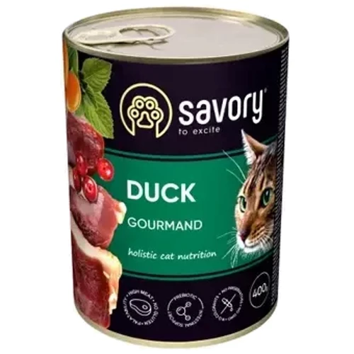 Вологий корм Savory для котів з качкою 400 г (30624)