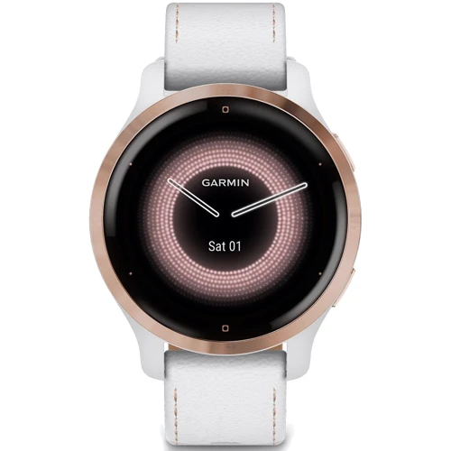 Смарт-часы Garmin Venu 2S Rose Gold Stainless Steel Bezel with White Case and Leather Band (010-02429-23): Интерфейсы подключения Bluetooth , ANT +