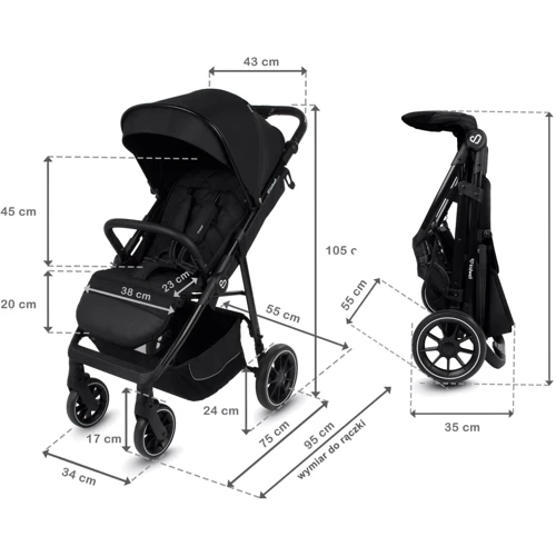 Прогулянкова коляска Kidwell ENZO Black (Hnrt_4910) фото 11