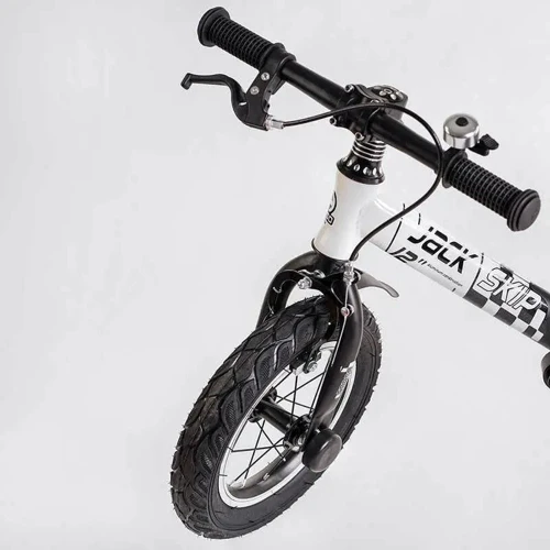 Беговел Corso Skip Jack 12" черно-белый (11057): Колеса надувные