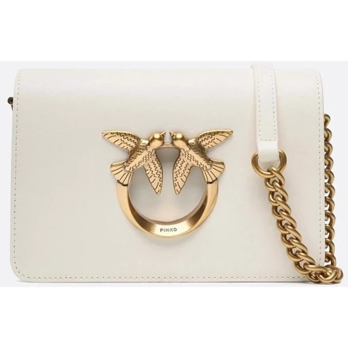 Женская сумка кросс боди PINKO LOVE CLICK MINI VITELLO SETA белая (100067A0F1Z14Q)
