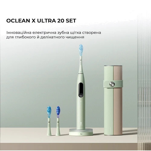 Зубная щетка Oclean X Ultra 20 Set Electric Toothbrush Green (6970810557091)