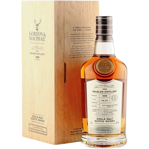 Віскі односолодовий Gordon & MacPhail Balblair Connoisseur's Choice 54.2%, 1989, wooden box, 0.7 л (BWQ5015): Об'єм, л 0.7