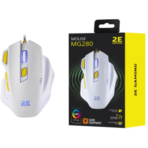 Мышь 2E Gaming MG280 LED USB White (2E-MG280UWT): Тип сенсора оптический