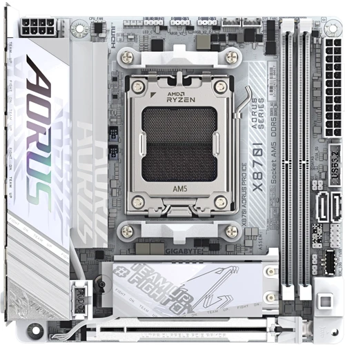 GIGABYTE X870I AORUS PRO ICE UA: Оперативная память 2xDDR5 8400 МГц, до 128 ГБ