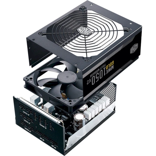 Блок живлення CoolerMaster MWE 1050 Gold V2 FM 1050W (MPE-A501-AFCAG-EU): Коннектори 20+4 pin / 1х4+4pin / HDD (IDE):4 / SATA: 12 / 6x6+2pin