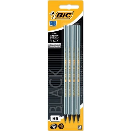 Набір олівців чорнографітних 4 шт шестикутних BIC Evolution HB Металік (3086123278004)