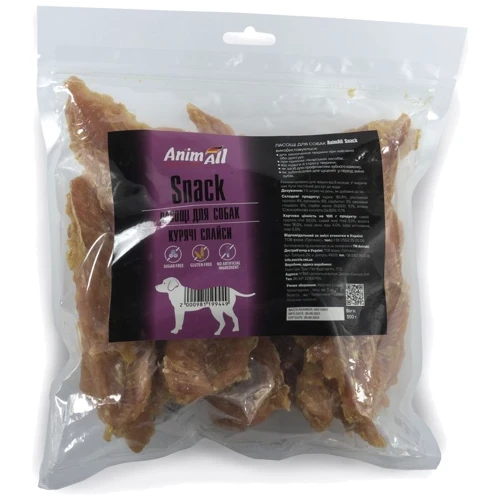 Лакомство AnimAll Snack 99449 куриные слайсы для собак 500 г (151713)