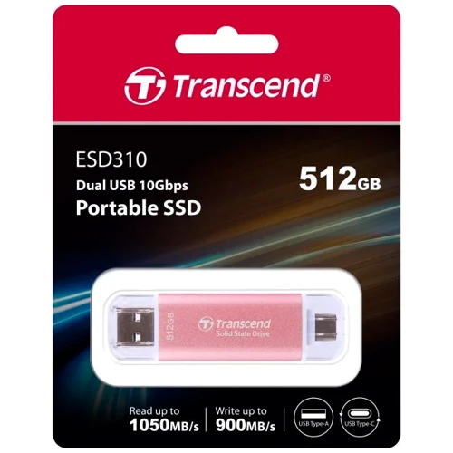 Transcend ESD310 512 GB Pink (TS512GESD310P): Тип накопителя портативный