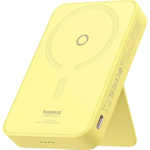 Зовнішній акумулятор Baseus Power Bank 5000mAh Magnetic Bracket Wireless Fast-Charging 20W Yellow (P10064101Y23-00)