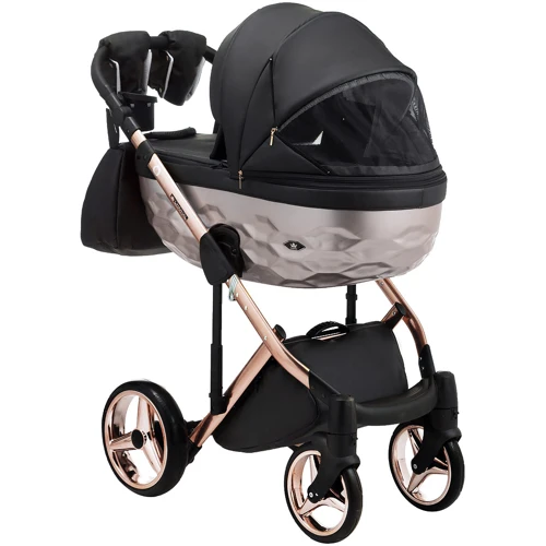 Коляска 2 в 1 Adamex Chantal Star Polar (Pink Gold) кожа 100% Star 101 (624641): Ширина шасси 60