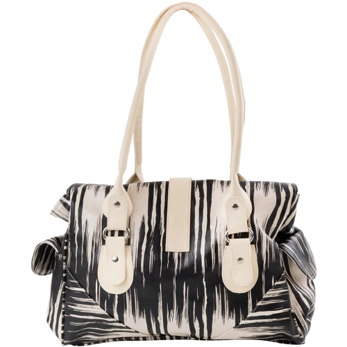 Женская сумка саквояж Laskara черно-белая (LK-10250-zebra): Пол Женский
