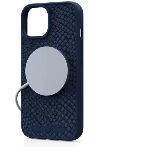 Чехол для iPhone Njord Salmon Leather MagSafe Case Petrol Blue (NA52SL01) for iPhone 15 Plus: Цвет синий