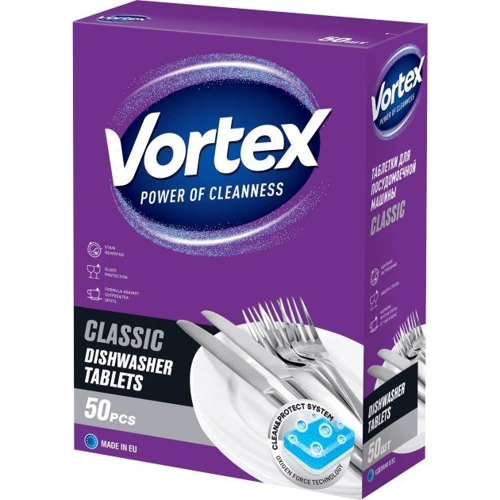 Таблетки Vortex Classic для посудомоечных машин 50 шт.