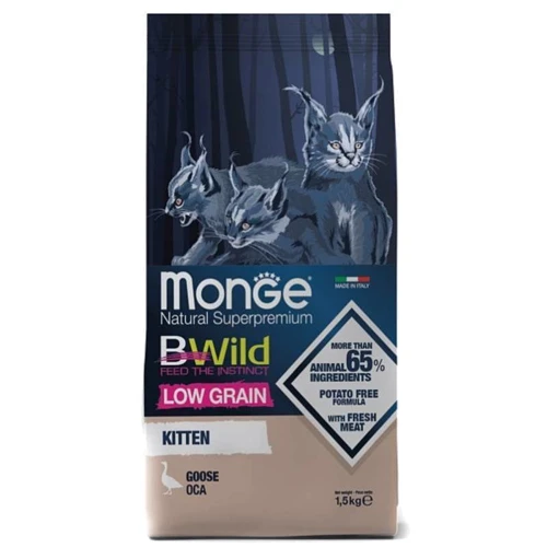 Сухой корм низкозерновой Monge Cat Bwild Low Grain Kitten из мяса гуся 1.5 кг (70012041): Тип Сухой корм