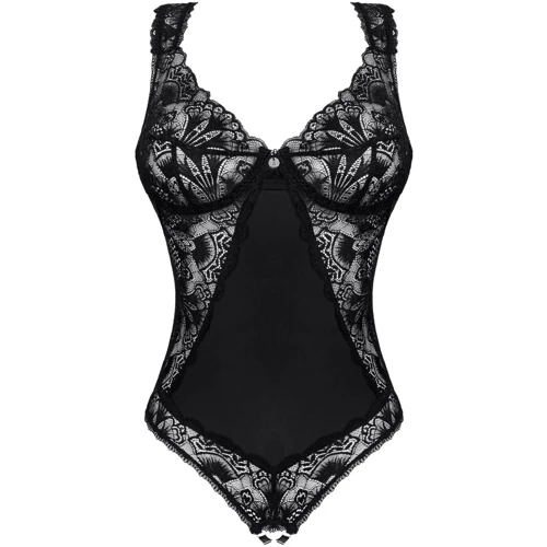 Кружевное боди Obsessive Donna Dream crotchless teddy XS/S Black