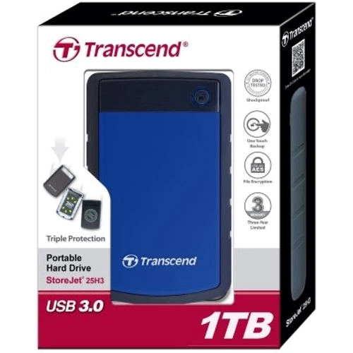 Внешний жесткий диск Transcend StoreJet 25H3P Blue 1000GB (TS1TSJ25H3B): Форм-фактор 2.5"
