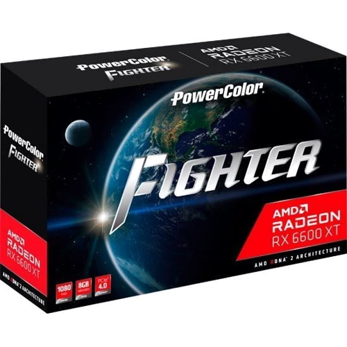 Видеокарта PowerColor Radeon RX 6600XT 8 GB Fighter (AXRX 6600XT 8GBD6-3DH): Объем памяти, Гб 8