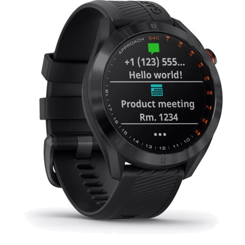 Смарт-часы Garmin Approach S40 GPS Watch Black (010-02140-01): Время работы в режиме умных часов: до 10 дней, режим GPS: до 15 часов