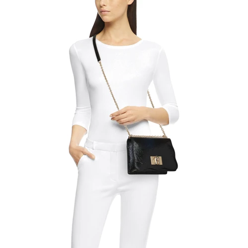 Жіноча сумка крос боді Furla 1927 Mini Crossbody 20 Bafkaco чорна (BAFKACOA.0301O6000): Тип ручки Плечовий ремінь, Без ручки, На ланцюжку