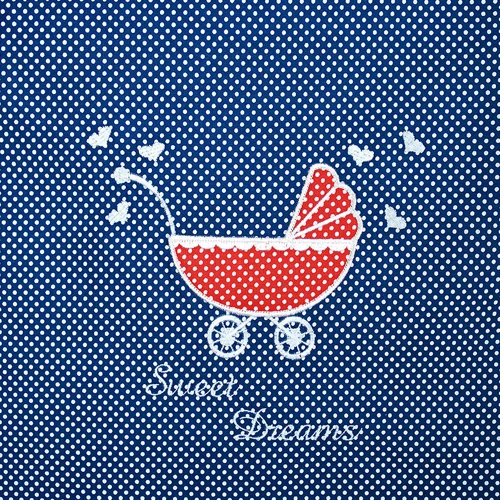 Постельное белье Papaella Горошек в коляску, синий (8-10446)