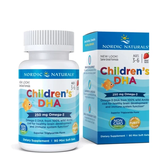 Nordic Naturals Children's DHA 250 mg 90 Mini Soft Gels Strawberry Риб'ячий жир для дітей зі смаком полуниці