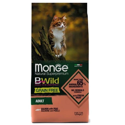 Сухой корм беззерновой Monge Cat Bwild Grain Free со вкусом лосося 1.5 кг (70012072): Тип Сухой корм