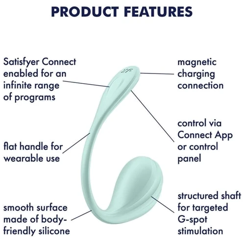 Виброяйцо Satisfyer Smooth Petal Connect App Mint