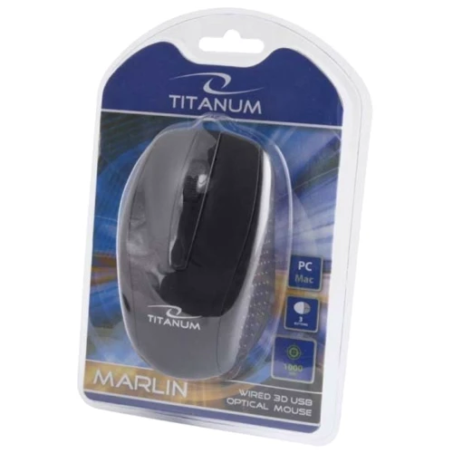 Мишка Esperanza Titanum TM110K Black: інтерфейс підключення дротова USB