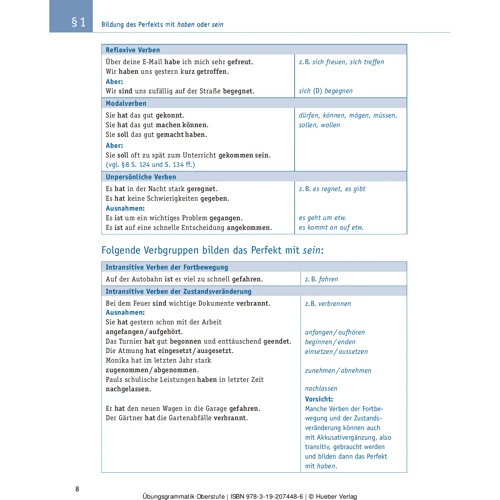 Übungsgrammatik für die Oberstufe. Deutsch als Fremdsprache: ISBN 9783192074486, 978-3-19-207448-6