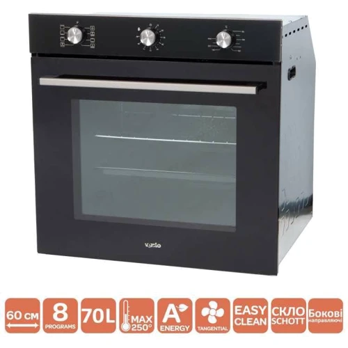 Духовой шкаф электрический VENTOLUX ATLANTA 6 MT (BK): Объем, л 70