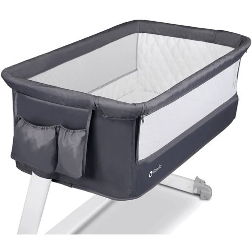 Приставне ліжечко Lionelo Theo (dark grey): Стінка, що опускається немає