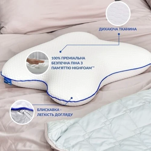 Подушка IDEIA Memory Foam ортопедическая бабочка 58х50х12 см (2200004315751): Наполнитель пенополиуретан