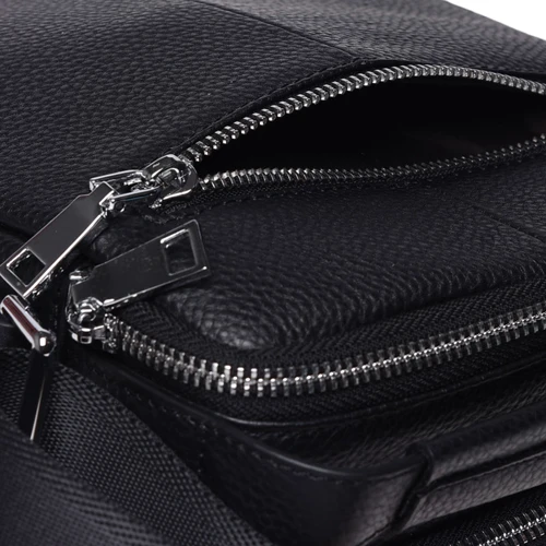 Чоловіча сумка через плече Ricco Grande чорна (K16406a-black): Застібка Блискавка